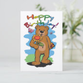 Birthday Bear Karte (Stehend Vorderseite)