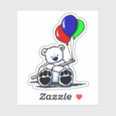Birthday Bear KiniArt Sticker (Blatt)