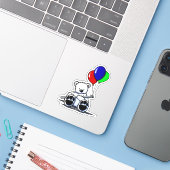 Birthday Bear KiniArt Sticker (Laptop mit iPhone)