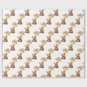 Birthday Bear mit Ballon Bouquet Geschenkpapier (Flach)