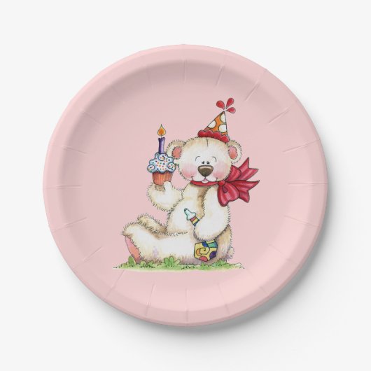 Birthday Bear Pappteller (Vorderseite)