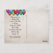 Birthday Bear Partys lade Postkarte (Rückseite)