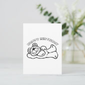 Birthday Bear Postkarte (Stehend Vorderseite)