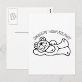 Birthday Bear Postkarte (Vorne/Hinten)