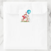 Birthday Bear Quadratischer Aufkleber (Tasche)
