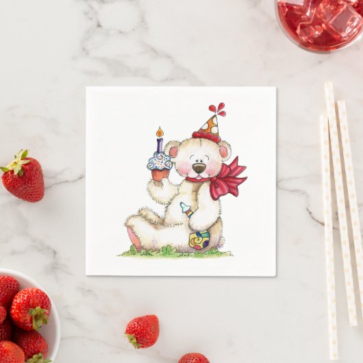 Birthday Bear Serviette (Beispiel)