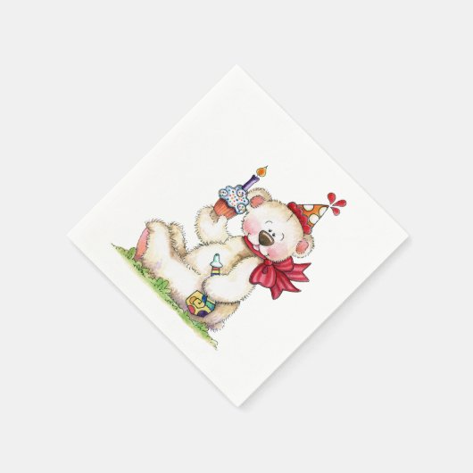 Birthday Bear Serviette (Ecke)