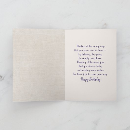 Birthday Bear und Balloons für Schwester Karte (Innenseite)