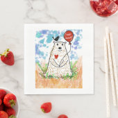 Birthday Bear und Black Bird Napkin Serviette (Beispiel)