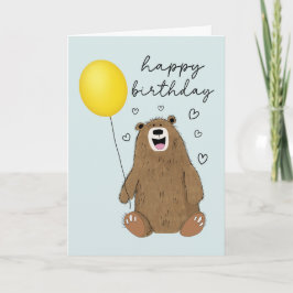 Birthday Bear with Balloon Karte