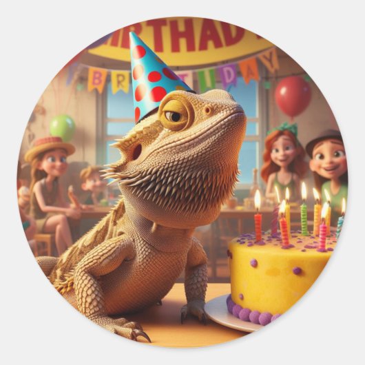 Birthday Beardie Sticker (Vorderseite)