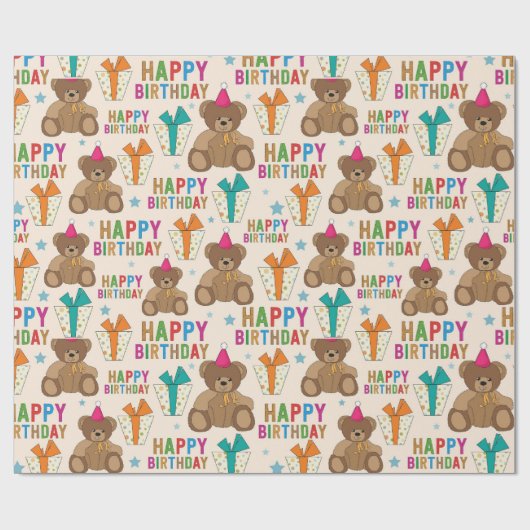 Birthday Bears Geschenkpapier (Flach)