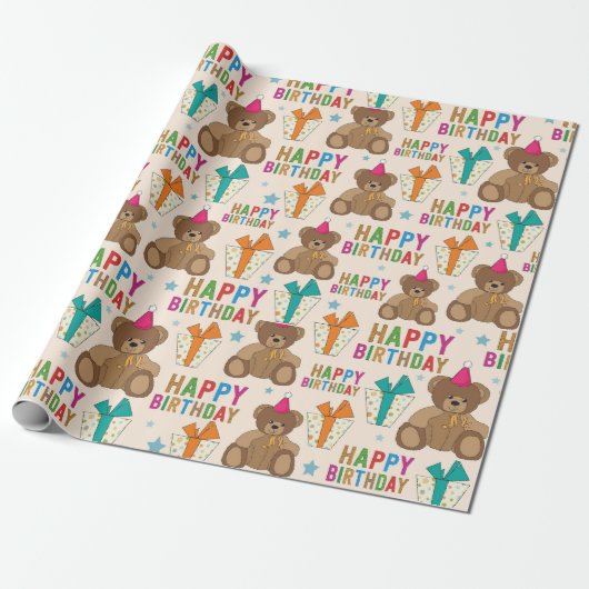 Birthday Bears Geschenkpapier (Ungerollt)