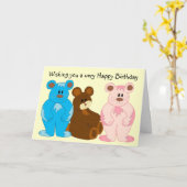 Birthday Bears Karte (Gelbe Blume)