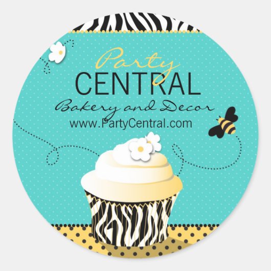 Birthday Bee Business Sticker (Vorderseite)