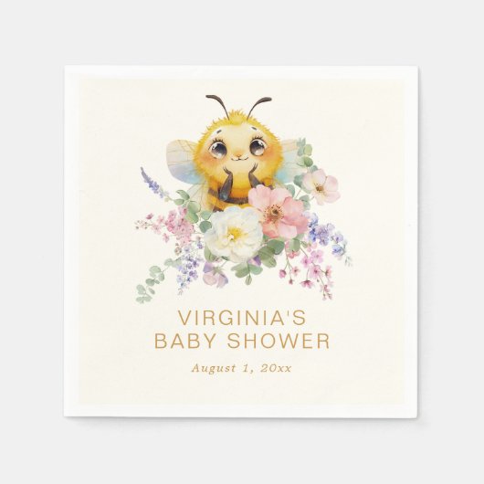 Birthday Bee Serviette (Vorderseite)