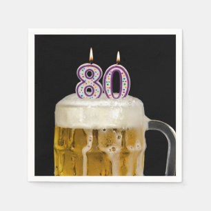 Birthday Beer auf schwarz Serviette