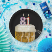 Birthday Beer auf schwarzer Papierplatte Pappteller (Party)