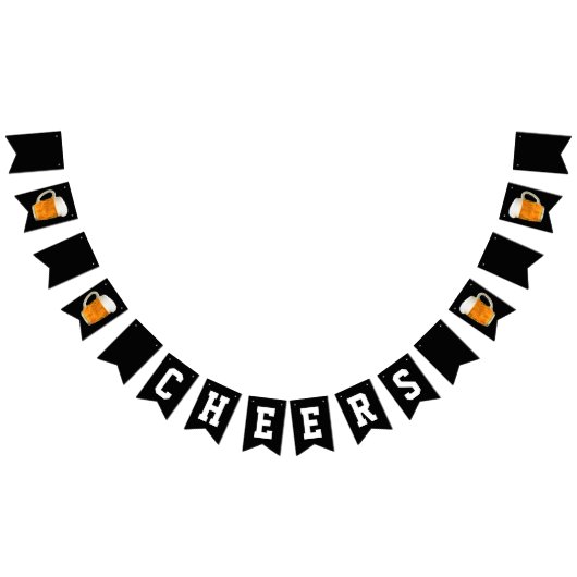 Birthday Beer Cheers Black Wimpelkette (Alle)