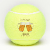 Birthday Beer Cheers Tennisbälle (Rückseite)
