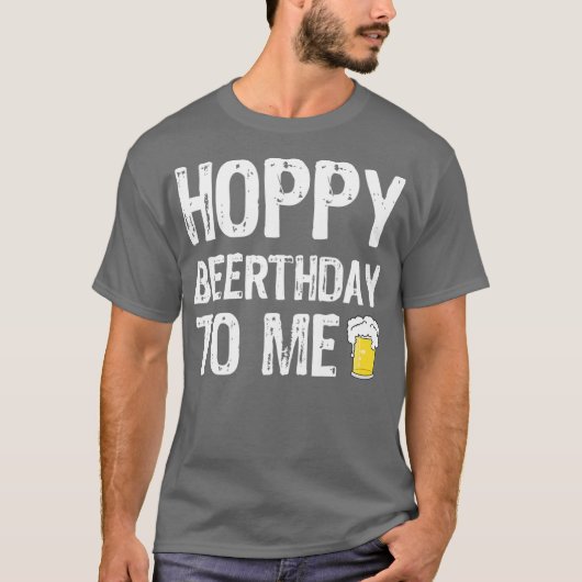 Birthday Beer Gift Tshirt Happy Hoppy Beerthday (Vorderseite)