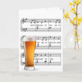 Birthday Beer Glass on Music Karte (Gelbe Blume)