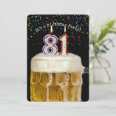 Birthday Beer Party Einladung (Stehend Vorderseite)