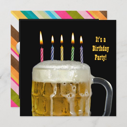 Birthday Beer Party Einladung (Vorne/Hinten)