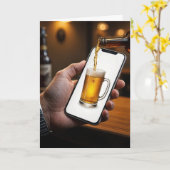 Birthday Beer Pour Into Smartphone Karte (Gelbe Blume)
