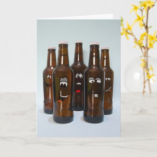 Birthday Beer Spaß Karte (Gelbe Blume)