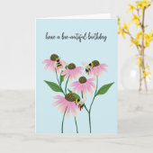 Birthday Bees and Cone Flowers Karte (Gelbe Blume)