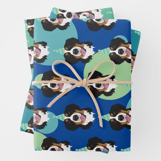 Birthday Bernese Mountain Dog Geschenkpapier Set (Beispiel)