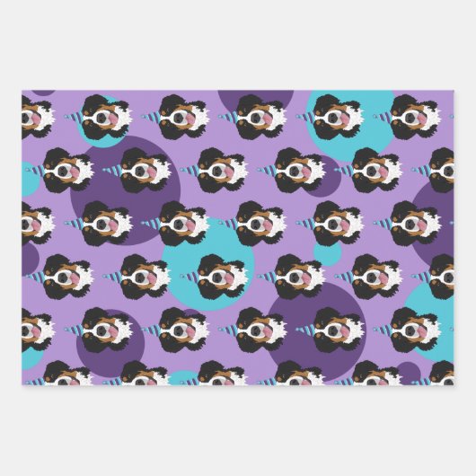 Birthday Bernese Mountain Dog  Geschenkpapier Set (Vorderseite)