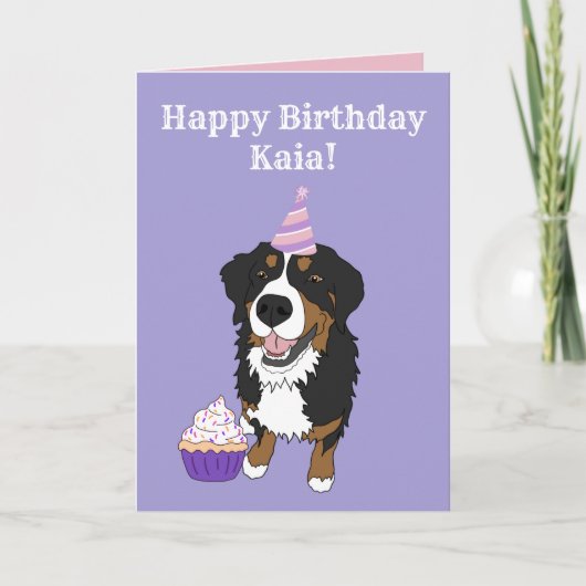 Birthday Bernese Mountain Dog Karte (Vorderseite)