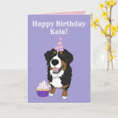 Birthday Bernese Mountain Dog Karte (Gelbe Blume)
