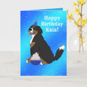 Birthday Bernese Mountain Dog Karte (Gelbe Blume)