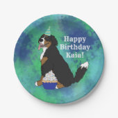 Birthday Bernese Mountain Dog Pappteller (Vorderseite)
