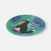 Birthday Bernese Mountain Dog Pappteller (Schrägansicht)