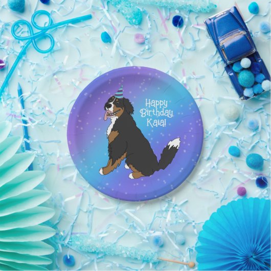 Birthday Bernese Mountain Dog Pappteller (Party)