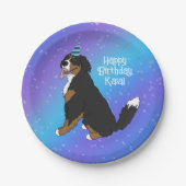 Birthday Bernese Mountain Dog Pappteller (Vorderseite)