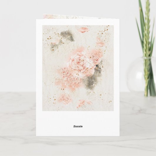 Birthday Bibel "In His Presence" Pink Roses Karte (Rückseite)