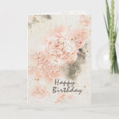 Birthday Bibel "In His Presence" Pink Roses Karte (Vorderseite)