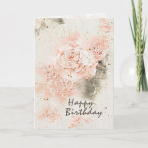 Birthday Bibel "In His Presence" Pink Roses Karte
