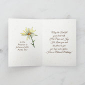 Birthday Bible Verse Gold Frame Daisies Karte (Innenseite)