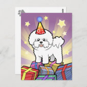 Birthday Bichon Frise Postkarte (Vorne/Hinten)