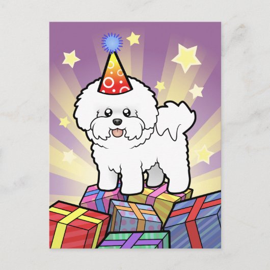 Birthday Bichon Frise Postkarte (Vorderseite)