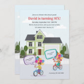 Birthday Bicycle Parade Einladung (Vorne/Hinten)