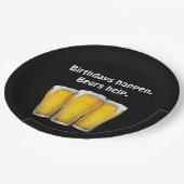 Birthday Biere auf Black Pappteller (Schrägansicht)