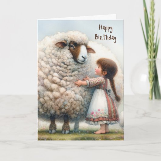 Birthday Big Ewe Watercolor Karte (Vorderseite)