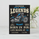 Birthday Biker Motorcycle Chopper Personalizable Einladung (Stehend Vorderseite)